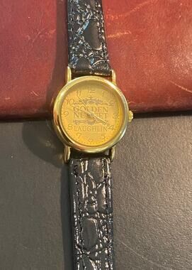 Women's Gold Tone 22mm Golden Nugget Laughlin Watch, Leather Band